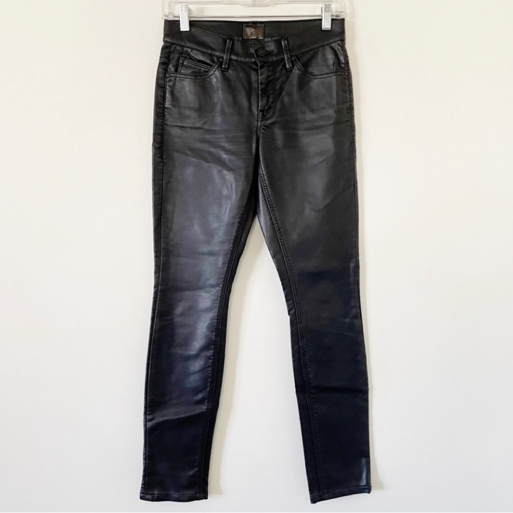 MOTHER The Muse Faux Leather Pants Hot Ticket Black 32 New With Tags